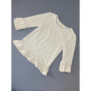 Matilda Jane toddler‎ girls 4 cream long bubble sleeve tunic top green stars